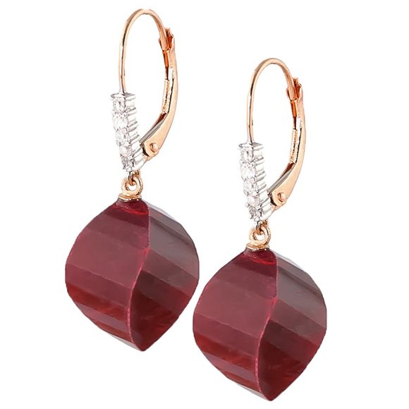 Galaxy Gold Products Jewelry - 14k Gold Earrings With Diamond & Rubies